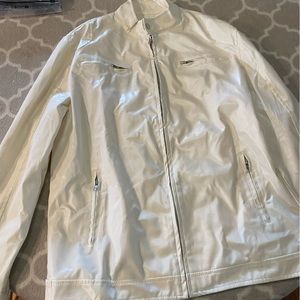 Unknown brand white leather jacket 3xl